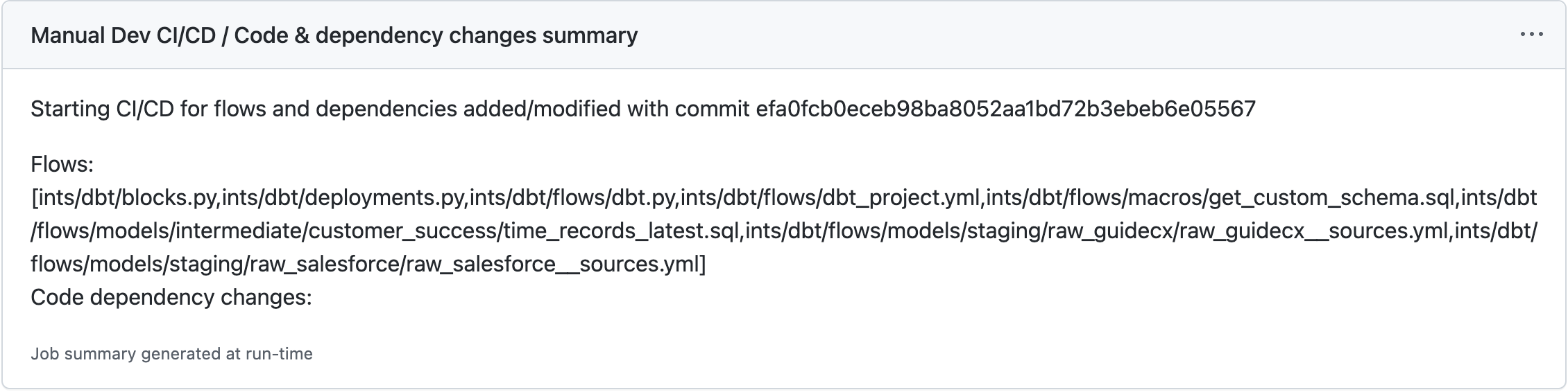 Github Step Summary in the UI